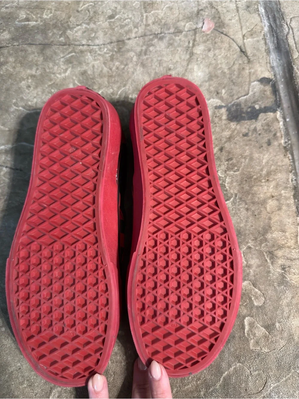 Vans Red & Black Checkerboard Slip-On Sneakers